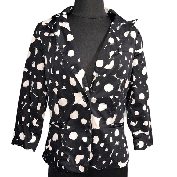 Sandro 1 Button Printed Polka Dot Blazer Jacket - Picture 1 of 9